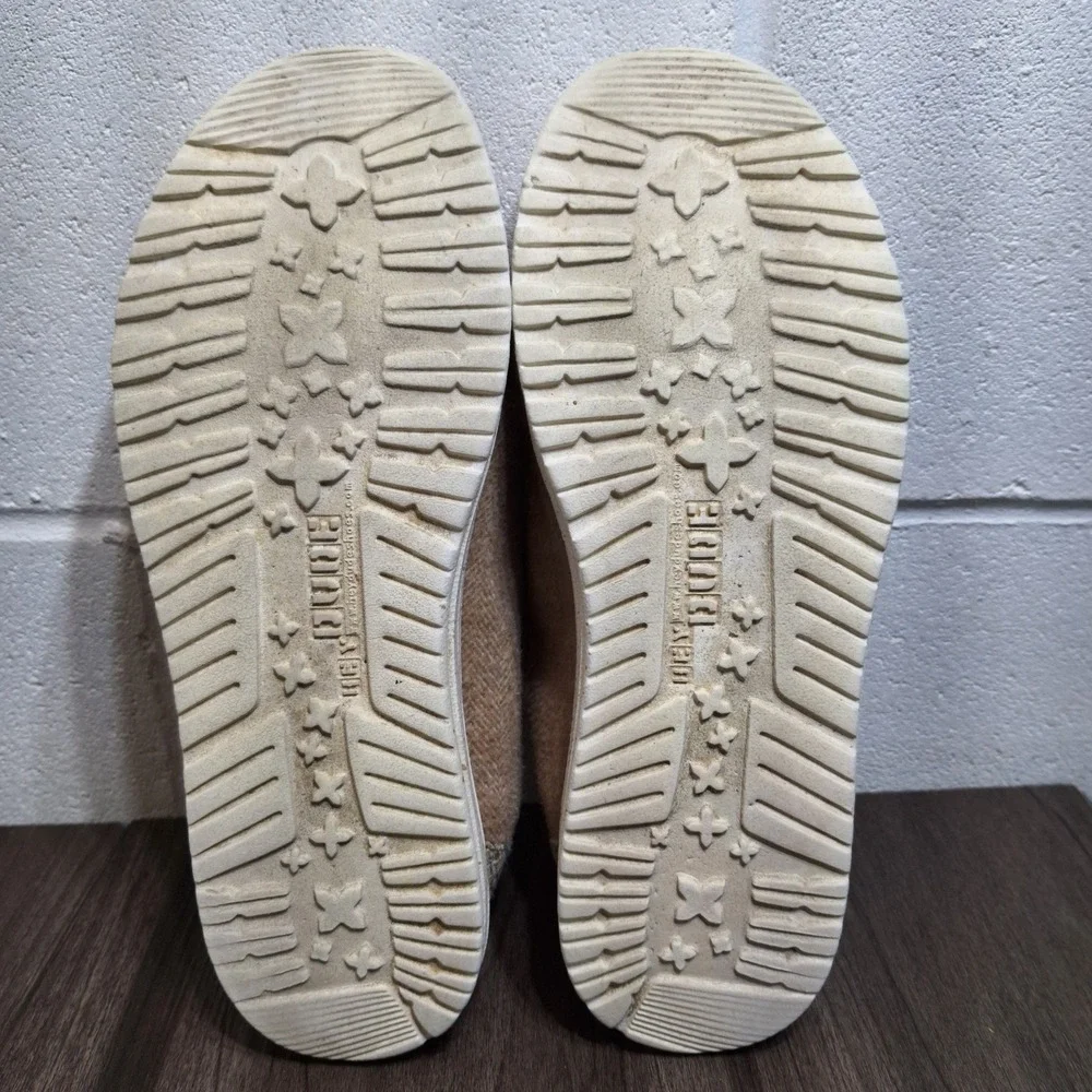 Hey Dude Womens 10 Wendy Tan Herringbone Slip On Loafers Comfort Shoes 121411700